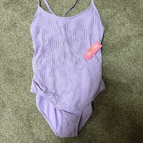 LIGHT PURPLE NINETY-NINE SCOOPNECK ONE PIECE SWIMSUIT SIZE 1X #582 - Picture 2 of 4
